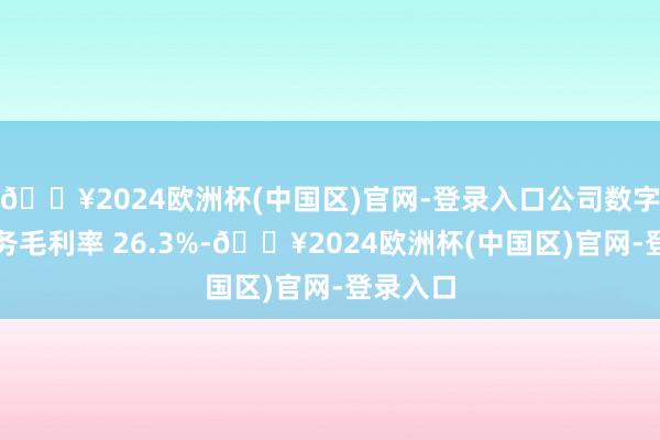 🔥2024欧洲杯(中国区)官网-登录入口公司数字支付业务毛利率 26.3%-🔥2024欧洲杯(中国区)官网-登录入口